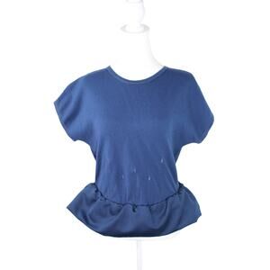 Marc by Marc Jacobs Blue Peplum Blouse Top Small